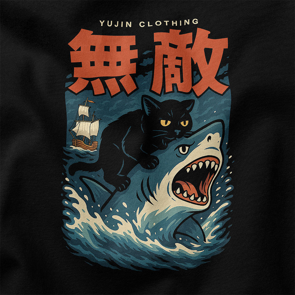 Shark Attack Cat T-Shirt | Yūjin Japanese Anime Streetwear Clothing