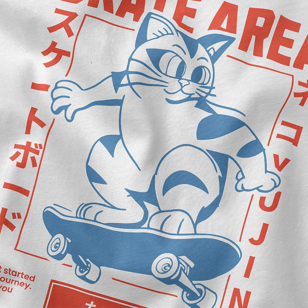 Skate Area Cat T-Shirt | Yūjin Japanese Anime Streetwear Clothing