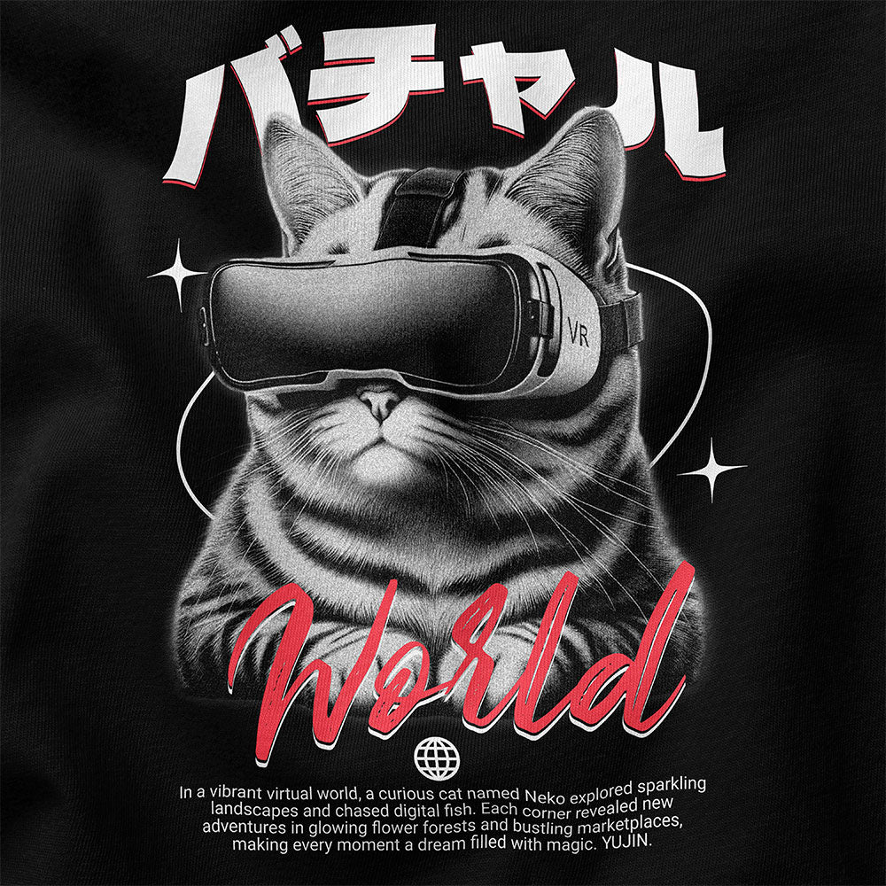 Virtual World Cat T-Shirt | Yūjin Japanese Anime Streetwear Clothing