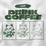 Drink Coffee Cat T-Shirt | Yūjin Japanese Anime Streetwear Clothing