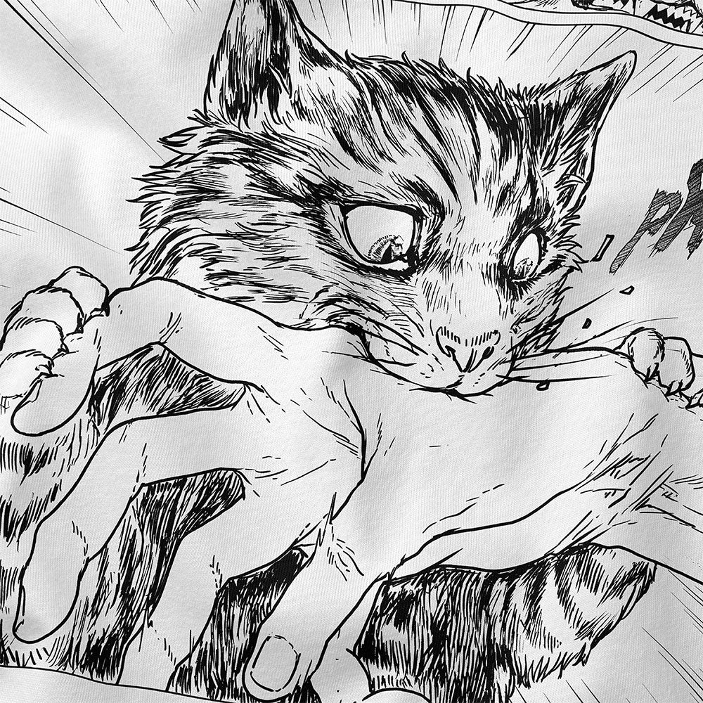 Sudden Attack Cat T-Shirt | Yūjin Japanese Anime Streetwear Clothing