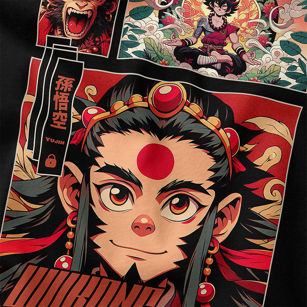 Wukong Meditation T-Shirt | Yūjin Japanese Anime Streetwear Clothing