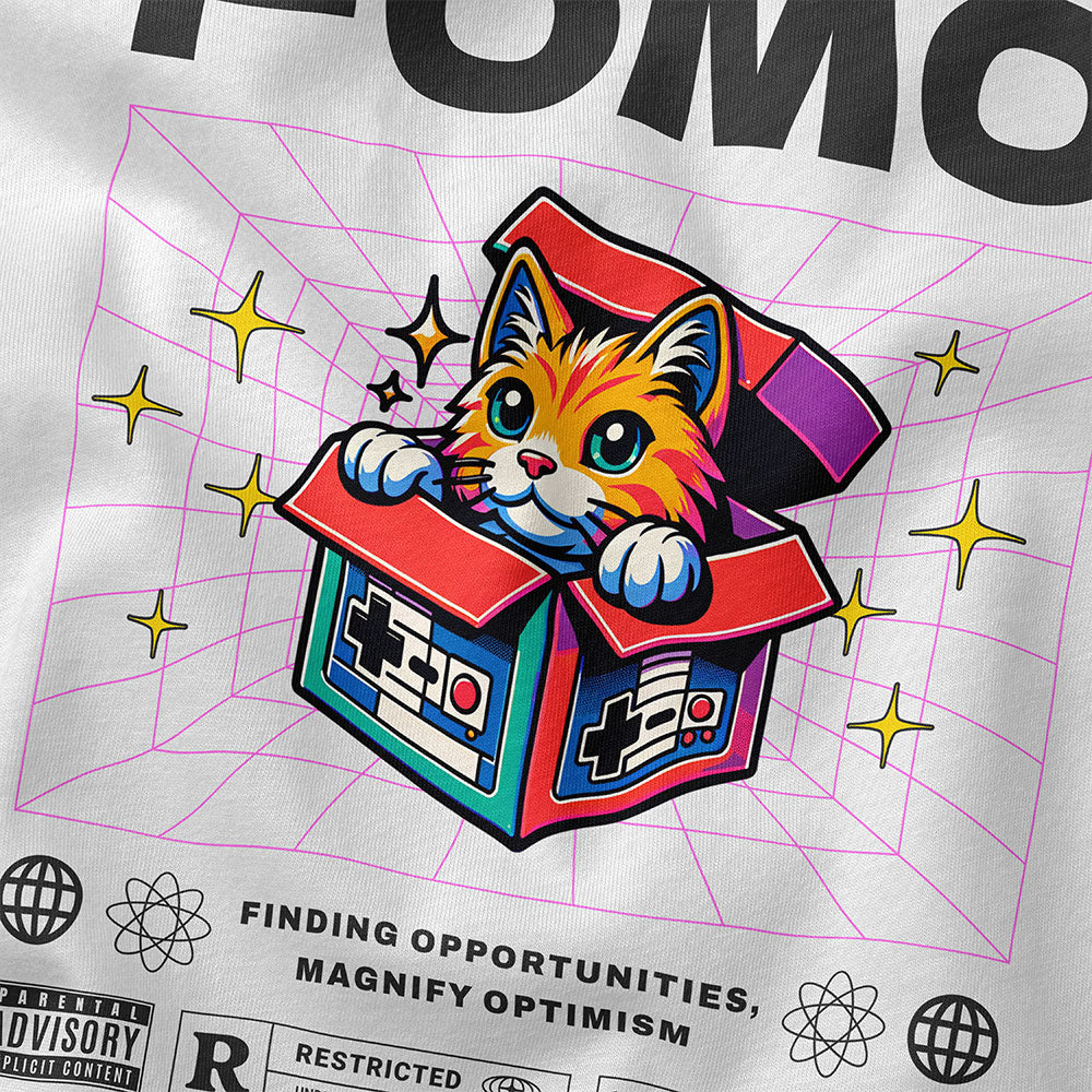 FOMO Cat T-Shirt | Yūjin Japanese Anime Streetwear Clothing