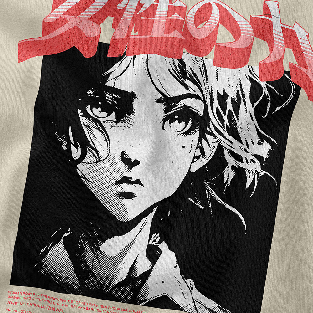 Josei no Chikara Oversized Faded T-Shirt | Yūjin Japanese Anime Streetwear Clothing