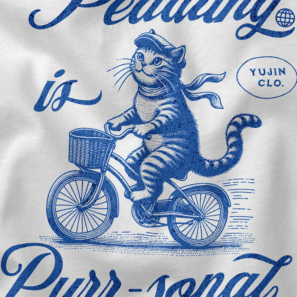 Pedaling Cat T-Shirt | Yūjin Japanese Anime Streetwear Clothing