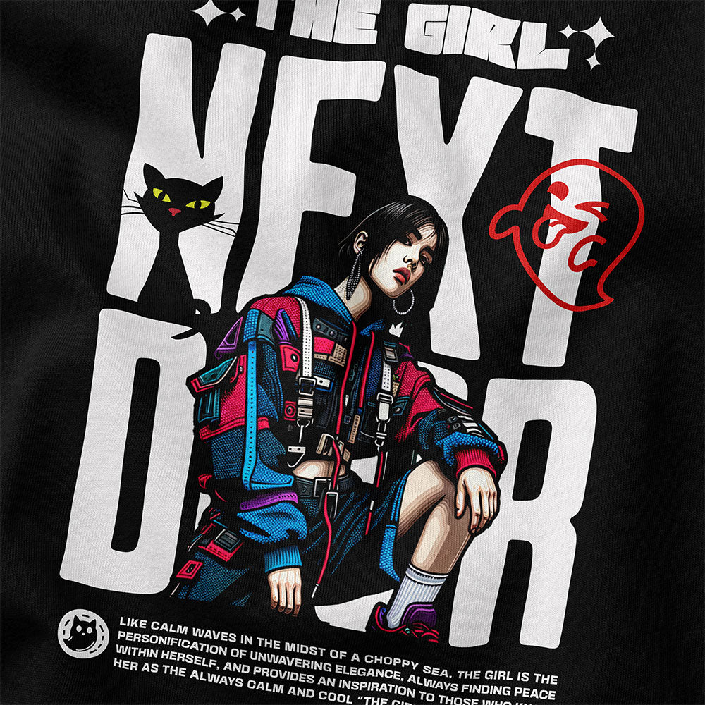 The Girl Next Door Cat T-Shirt | Yūjin Japanese Anime Streetwear Clothing