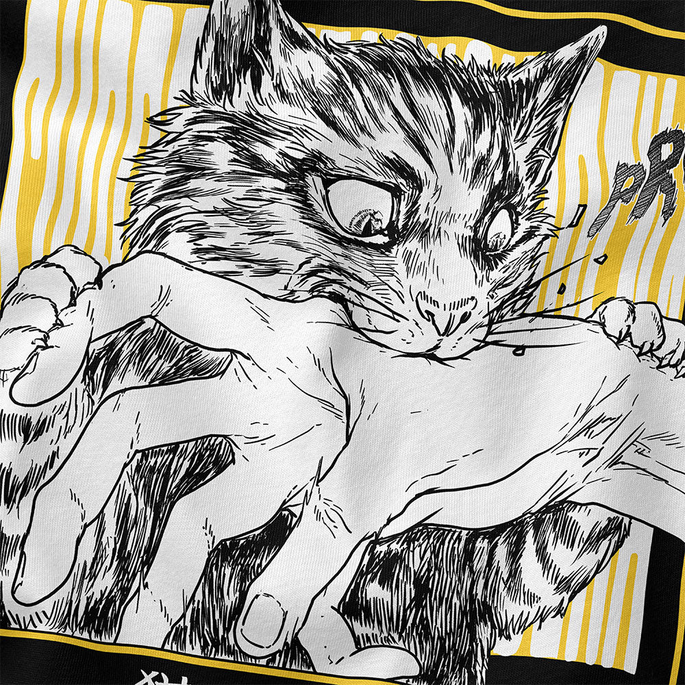 Sudden Bite Cat T-Shirt | Yūjin Japanese Anime Streetwear Clothing