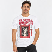 For Emotional Emergencies Cat T-Shirt — male lifestyle