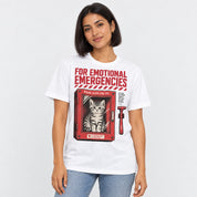 For Emotional Emergencies Cat T-Shirt — female lifestyle