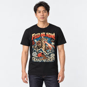 Feed Me Now Cat T-Shirt — Black male lifestyle