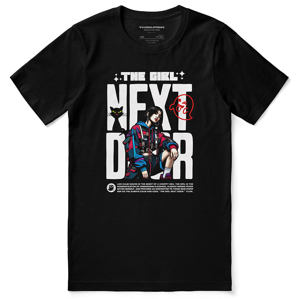 The Girl Next Door Cat T-Shirt | Yūjin Japanese Anime Streetwear Clothing