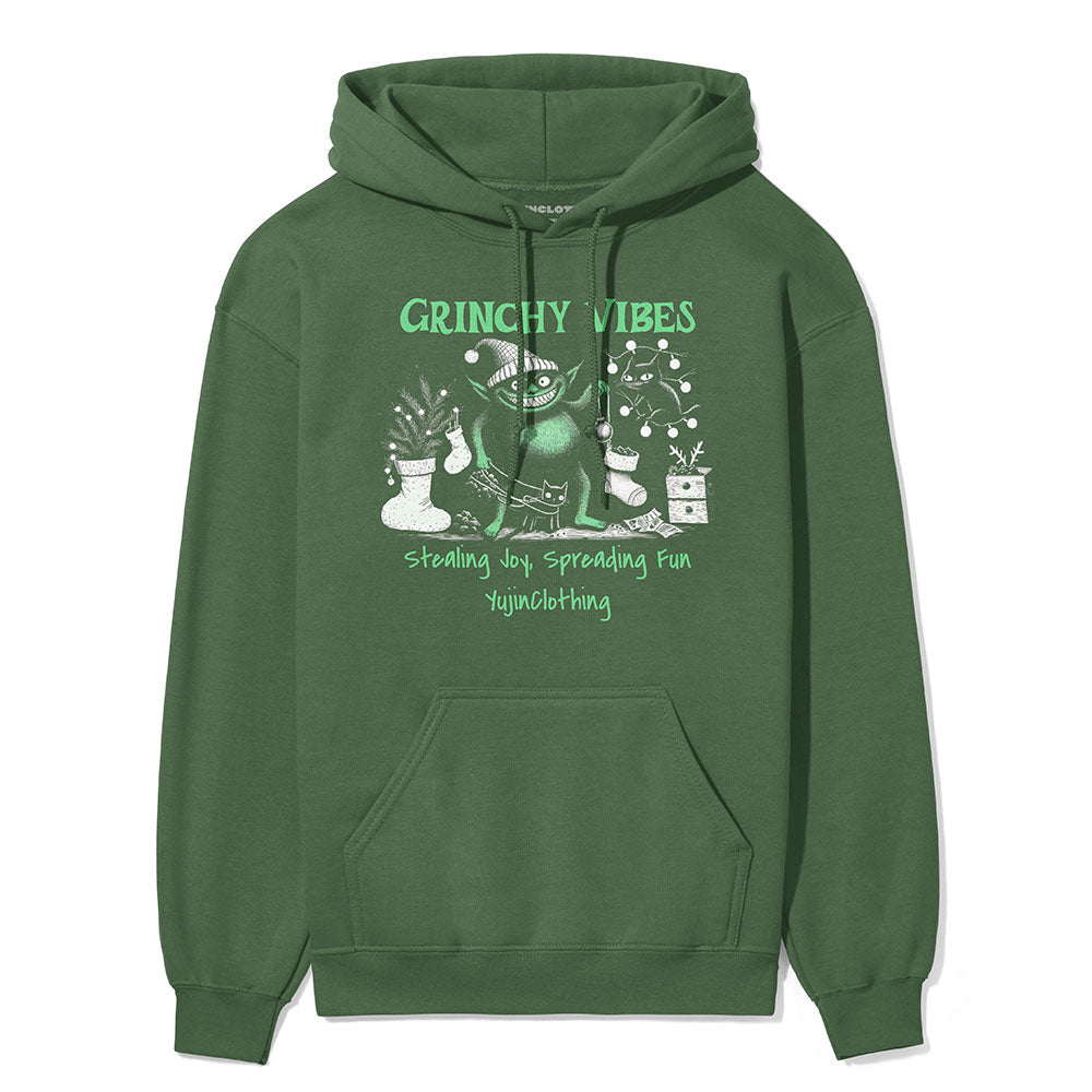 Grinchy Vibes Christmas Hoodie Yūjin Japanese Anime Streetwear