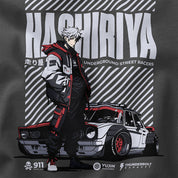 Hashiriya Oversized Faded Car T-Shirt | Yūjin Japanese Anime Streetwear Clothing