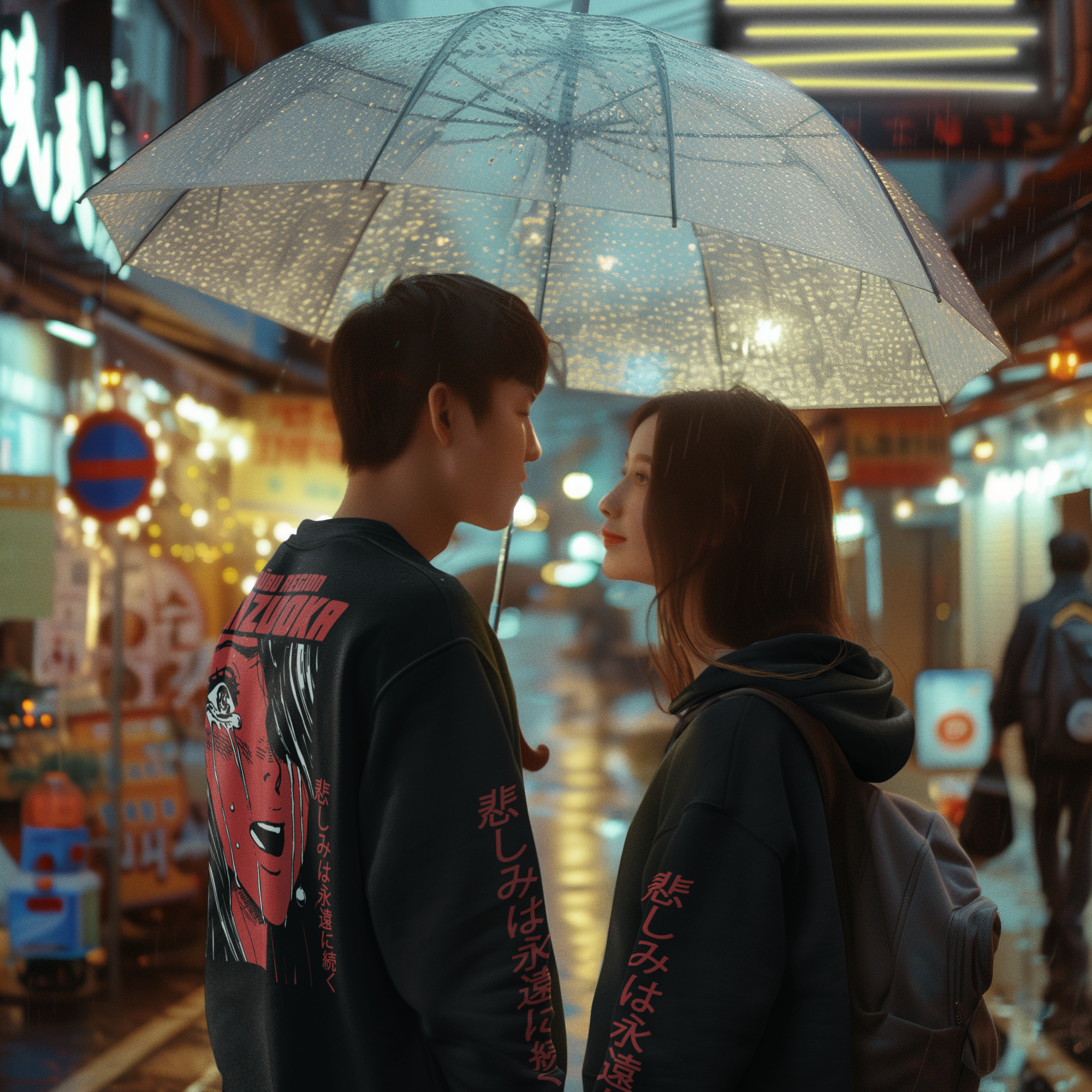 hoodie-and-sweatshirt-mockup-of-an-ai-created-man-and-woman-standing-under-the-rain-inspired-by-a-k-drama-m38339.png