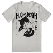 Hug of Death Cat T-Shirt — silver flat lay