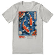 Kohaku Koi Fish T-Shirt in Silver - front flat lay