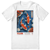 Kohaku Koi Fish T-Shirt in White - front flat lay