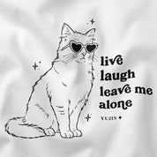 Leave Me Alone Cat T-Shirt — white closeup