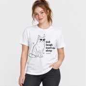 Leave Me Alone Cat T-Shirt — female lifestyle