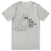 Leave Me Alone Cat T-Shirt — silver flat lay