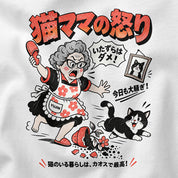 Manga Mayhem Cat T-Shirt — White artwork PSD closeup