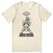 Modern Problems Medieval Solutions Cat T-Shirt in natural - front flat lay