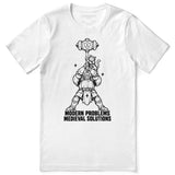 Modern Problems Medieval Solutions Cat T-Shirt