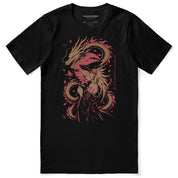 Moonlit Pact Dragon T-Shirt in Black - front flat lay