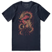 Moonlit Pact Dragon T-Shirt in Navy - front flat lay