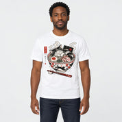 Nap First Noodles Later Cat T-Shirt — White male lifestyle