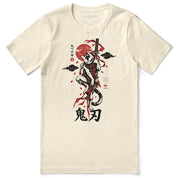 Nine Lives Ronin Cat T-Shirt in Natural - front flat lay