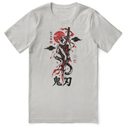 Nine Lives Ronin Cat T-Shirt in Silver - front flat lay