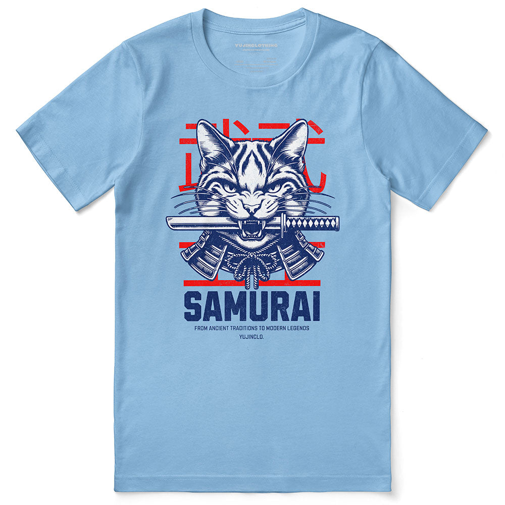 Samurai Cat T-Shirt | Yūjin Japanese Anime Streetwear Clothing