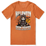 Grim Reaper Halloween Cat T-Shirt