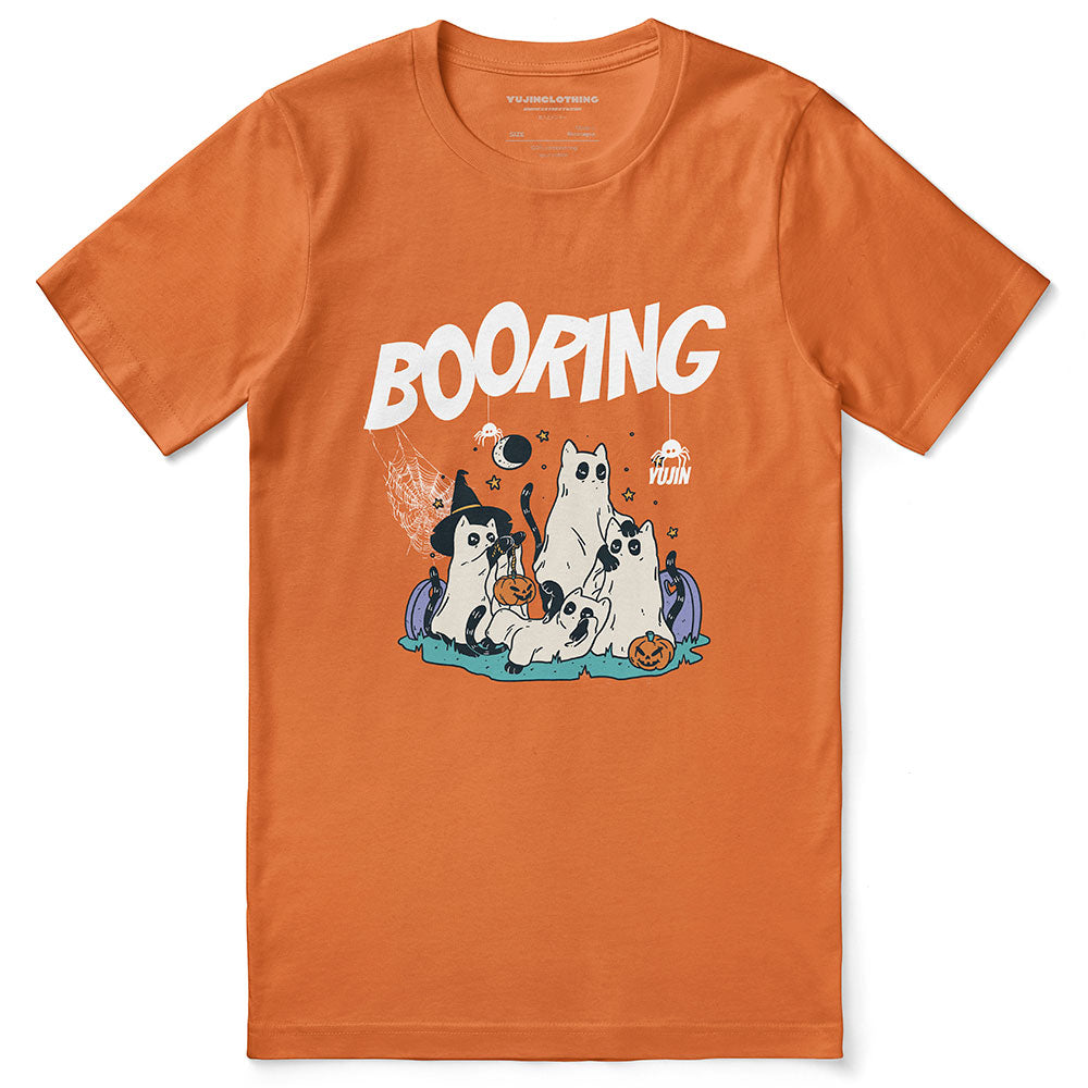 Booring Halloween Cat T-Shirt | Yūjin Japanese Anime Streetwear Clothing