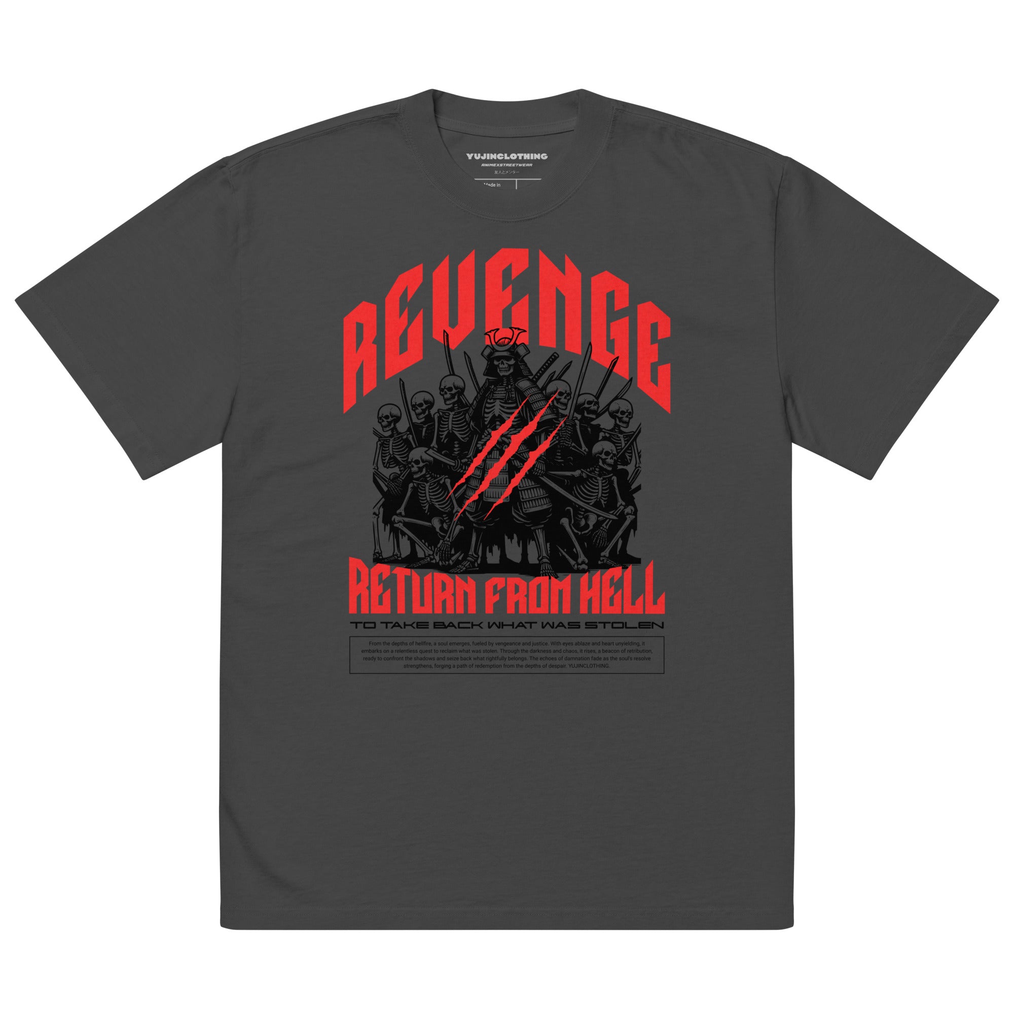 Revenge Oversized Faded T-Shirt | Yūjin Japanese Anime Streetwear Clothing