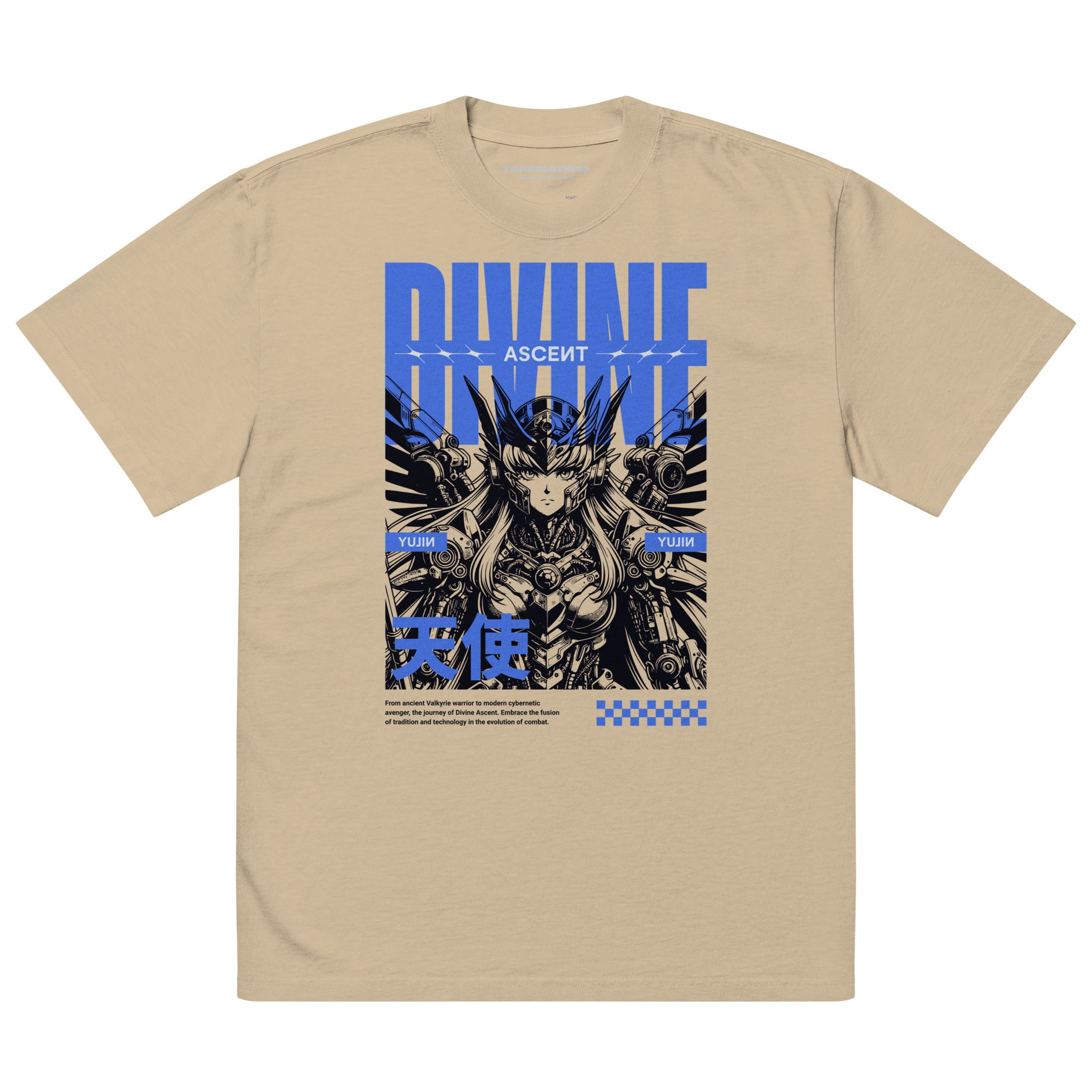 Divine Ascent Oversized Faded T-Shirt | Yūjin Japanese Anime Streetwear Clothing