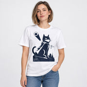 Own the Night Cat T-Shirt — female lifestyle