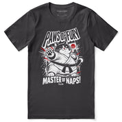 Paws of Fury Cat T-Shirt — Dark Grey flat lay