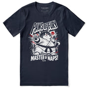 Paws of Fury Cat T-Shirt — Navy flat lay