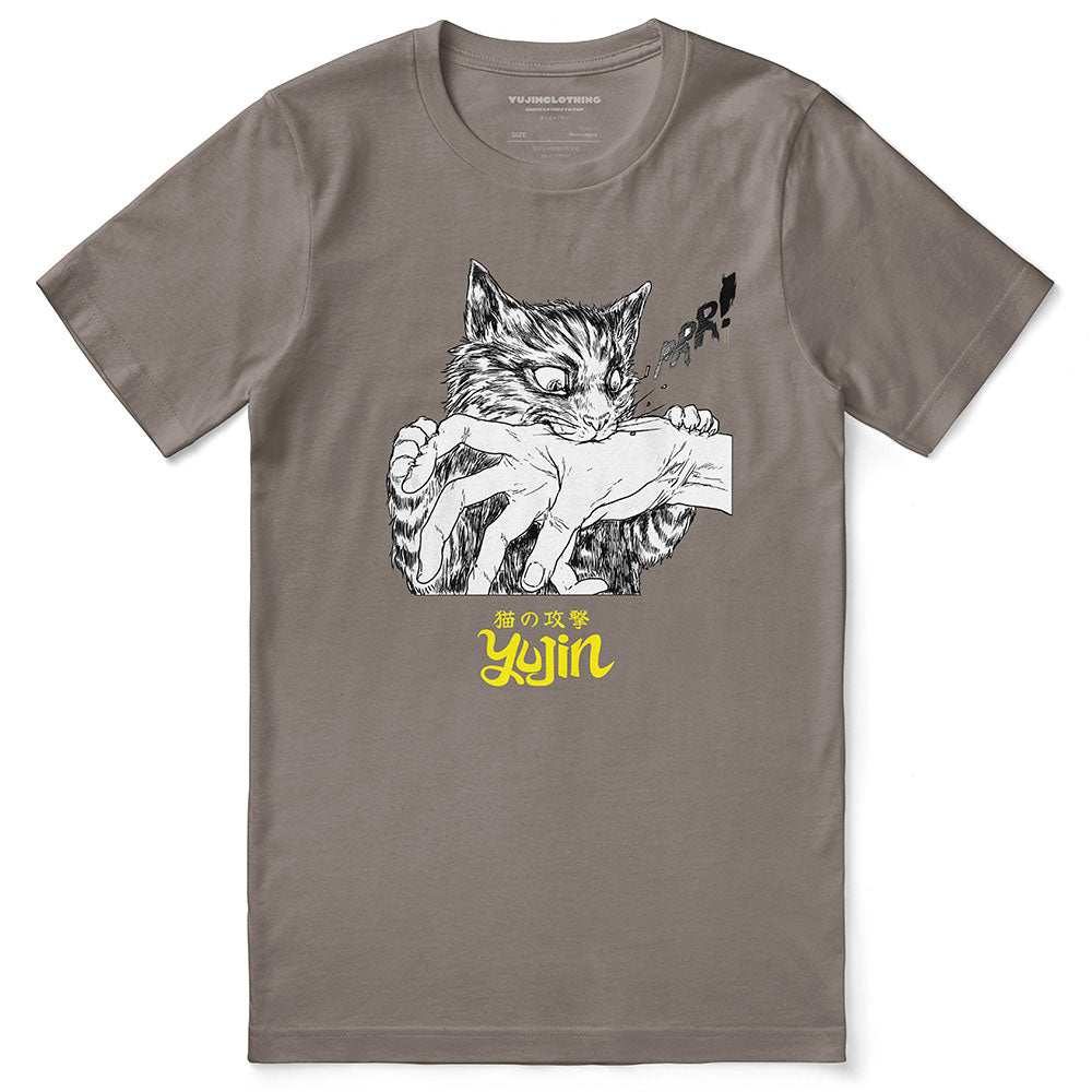 Bite Attack Cat T-Shirt | Yūjin Japanese Anime Streetwear Clothing