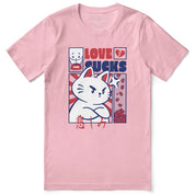 Love Sucks Cat T-Shirt | Yūjin Japanese Anime Streetwear Clothing