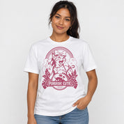 Purrassic Cutie Cat T-Shirt — female lifestyle