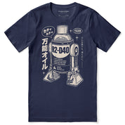 R2-D40 Retro T-Shirt in Navy - front flat lay