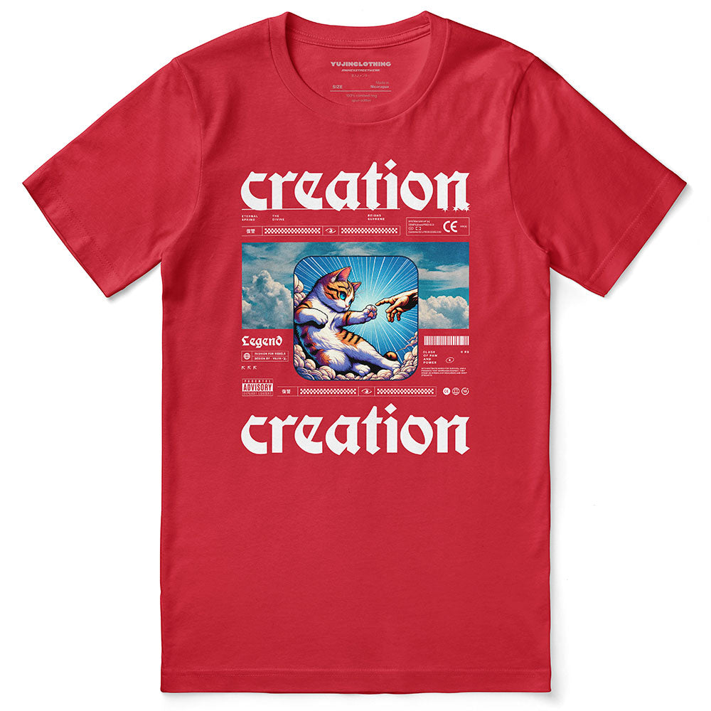 Divine Creation Cat T-Shirt | Yūjin Japanese Anime Streetwear Clothing