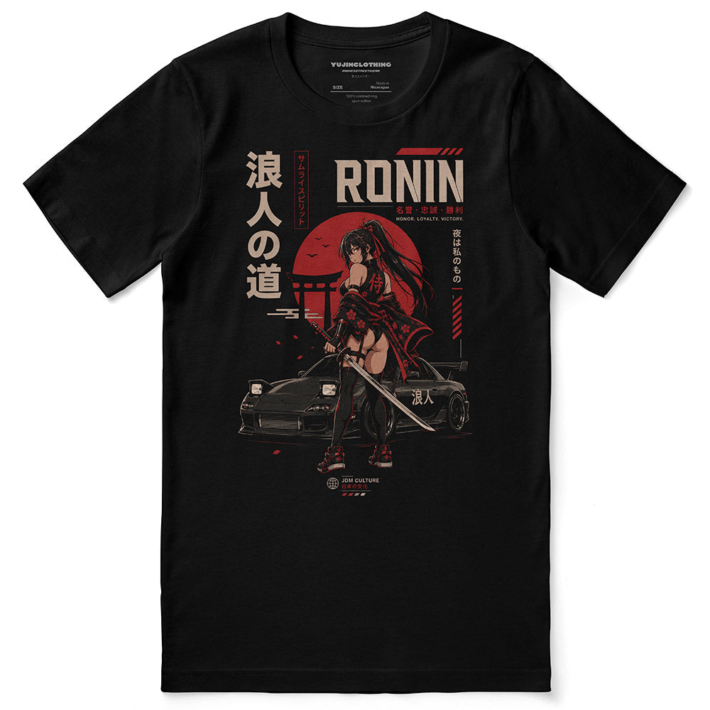 Ronin Spirit Car T-Shirt in Black - front flat lay