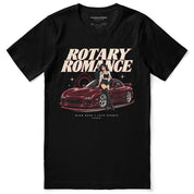 Rotary Romance Car T-Shirt — Black flat lay