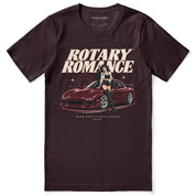 Rotary Romance Car T-Shirt — Oxblood Black flat lay