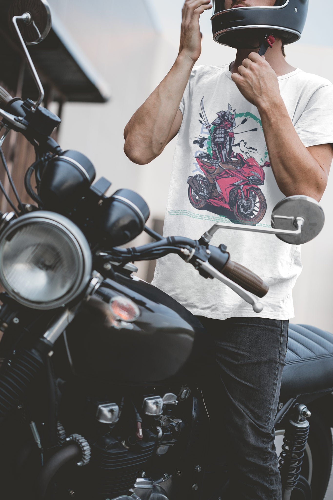 Samurai Rider T-Shirt | Yūjin Japanese Anime Streetwear Clothing