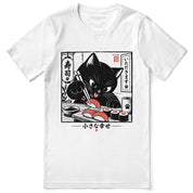 Sharing Is Not on the Menu Cat T-Shirt in white - front flat lay